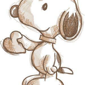 Snoopy take my heart embroidery design