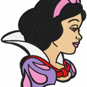 Snow white loving time embroidery design