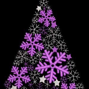 Snowflakes Christmas tree embroidery design