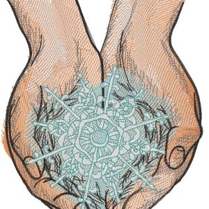 Snowflake on the palm embroidery design