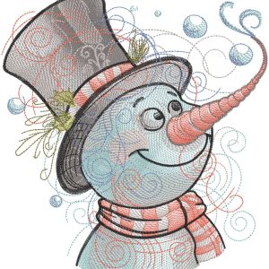 Snowman carrot nose embroidery design