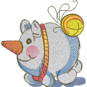 Walking snowman dog embroidery design