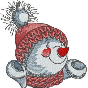 Snowman happy cold time embroidery design