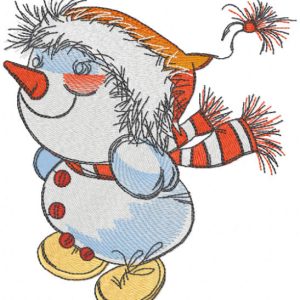 Snowman winter game embroidery design