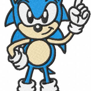 Sonic first embroidery design