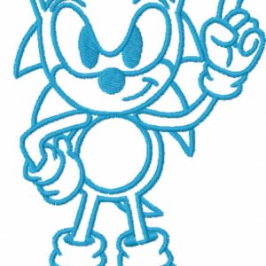 Sonic first one colored embroidery design