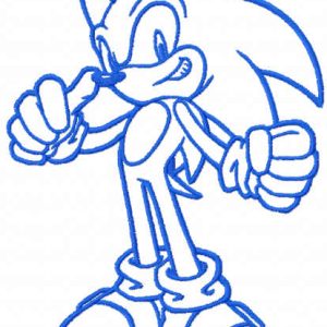 Sonic one color embroidery design