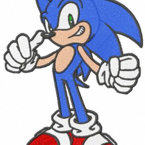 Sonic power game embroidery design
