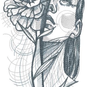 Soul of a girl is like a flower embroidery design