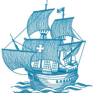 Spanish galleon embroidery design