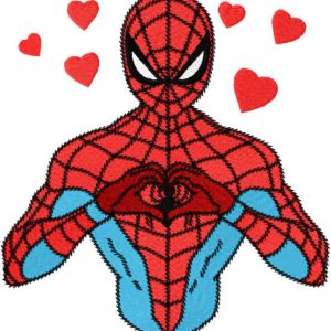 Spiderman love embroidery design