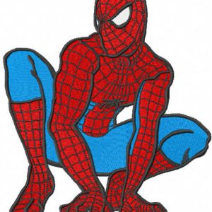 Spiderman ready to attack embroidery design