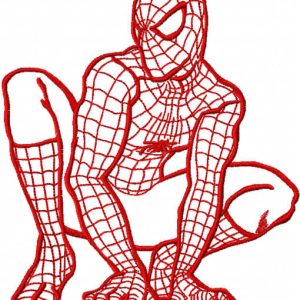 Spiderman ready to attack one colored embroidery design