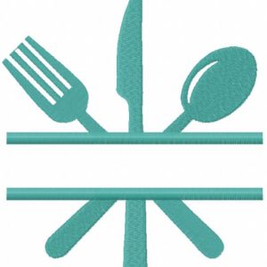 Split kitchen monogram embroidery design
