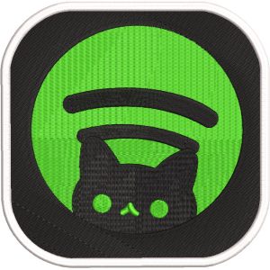 Spotify Cat Logo embroidery design