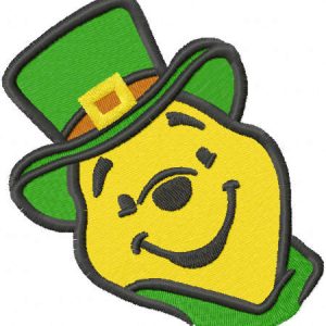 St patrick pooh embroidery design