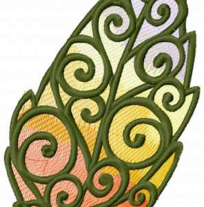 Stained glass leaf embroidery design
