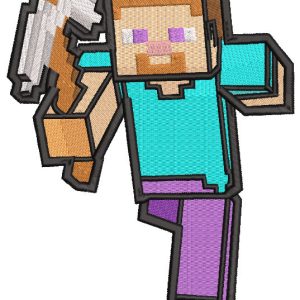 Steve Minecraft embroidery design