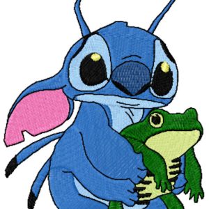 Stitch and Frog embroidery design