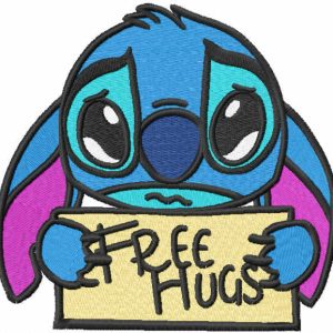 Stitch free hugs embroidery design