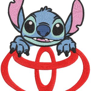 Stitch Toyota logo embroidery design