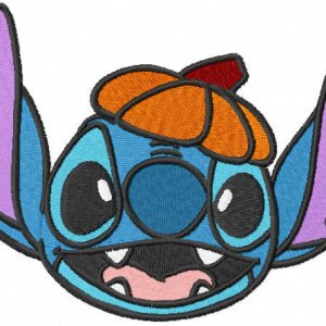 Stitch waiting for halloween embroidery design
