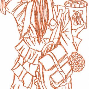 Stranger girl embroidery design