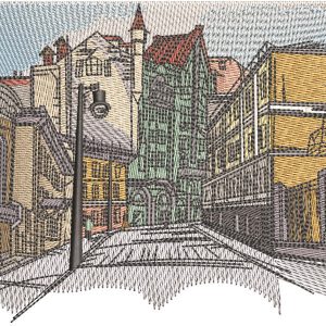 Streets of the old city embroidery design