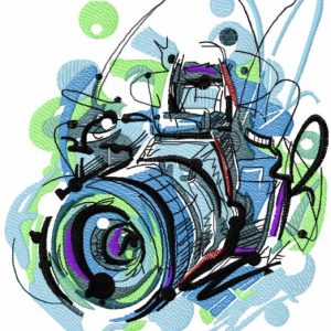 Style camera embroidery design