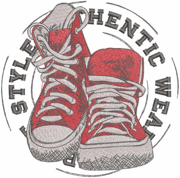 Style shoes embroidery design