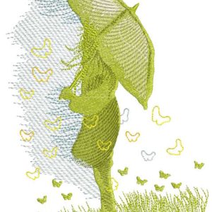 Summer rain embroidery design