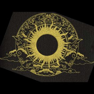 Sun and clouds embroidery design