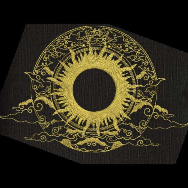 Sun and clouds embroidery design