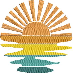 Sun colors embroidery design