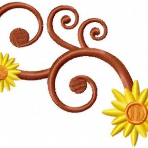 Sun swirl embroidery design