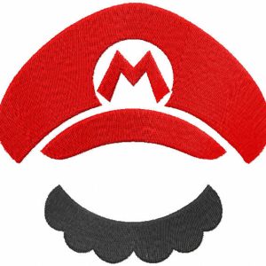 Super mario hat embroidery design
