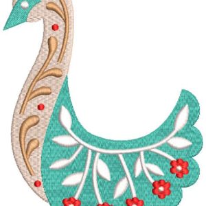 Swan ethnic decor embroidery design