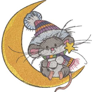 Swinging on the moon embroidery design