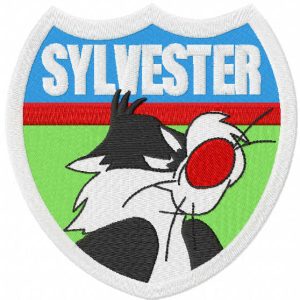 Sylvester badge embroidery design