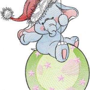 Tattered Christmas circus embroidery design