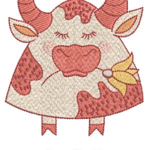 Taurus Zodiac sign embroidery design