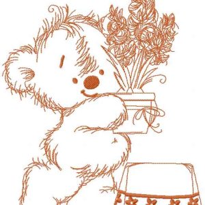 Teddy Bear is preparing for the holiday 2 embroidery design