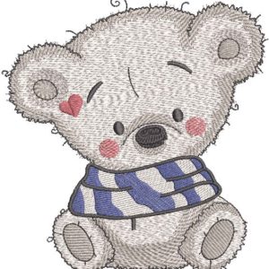 Teddy warm time embroidery design