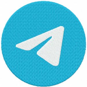 Telegram logo embroidery design