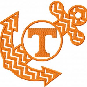 Tennessee vols anchor monogram embroidery design