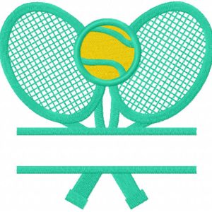 Tennis monogram embroidery design