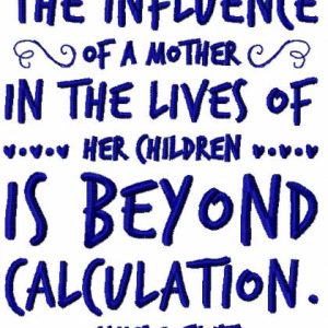 The influence of a mother embroidery design