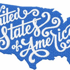 The United States of America embroidery design