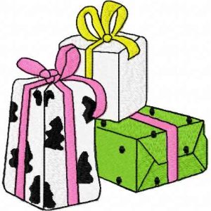 Three Christmas surprises embroidery design
