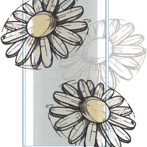 Three daisies embroidery design